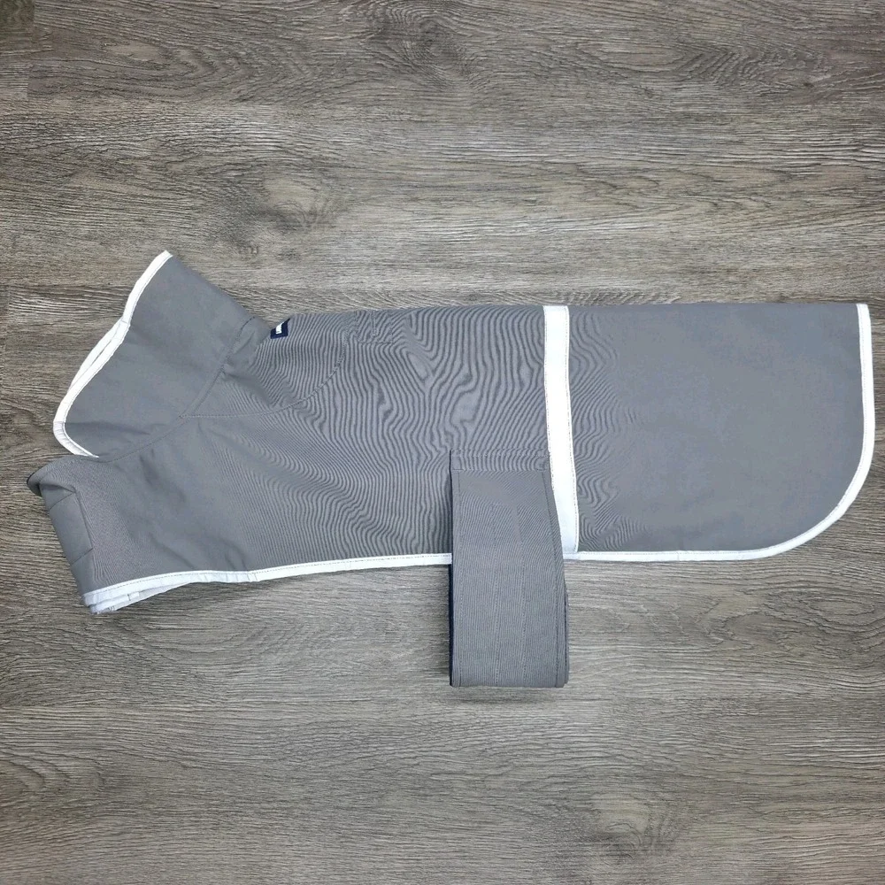 Land's End Dog Solid Squall Jacket - LARGE - Grey With Blue Liner - Adjustable